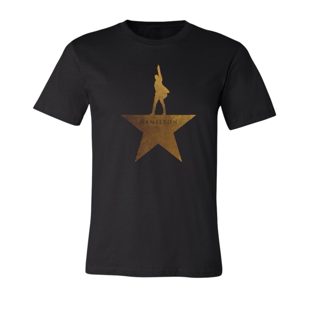 Creative Goods Hamilton Broadway Musical Black Gold Graphic Tee Large